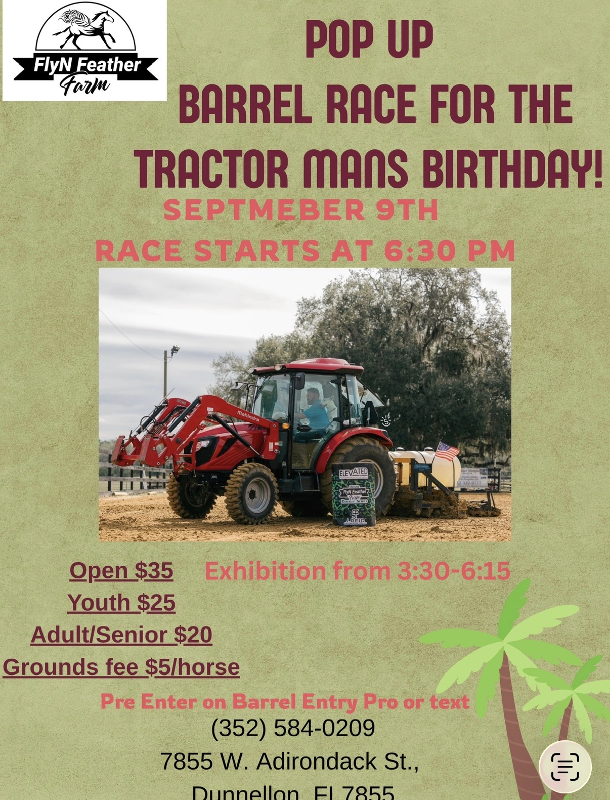 Tractor man’s Birthday Jackpot flyer